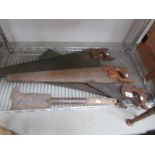 A quantity of wood saws etc