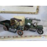 2 replica Carrelte tin plate vehicles by Jan Blenken of Nuremberg being a van and a lorry