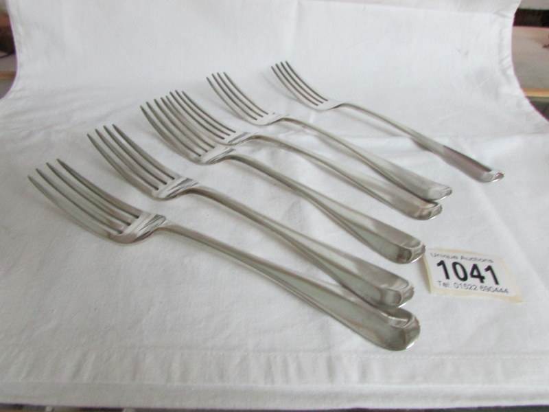 A set of 6 silver forks, London 1859,