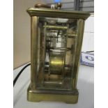 A brass carriage clock