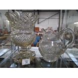 A good vintage glass vase and a glass jug