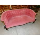 A Victorian inlaid 'Tub' sofa