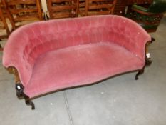A Victorian inlaid 'Tub' sofa