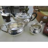 A silver plated 3 piece tea service