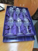 A boxed set of 6 Edinburgh crystal wine glasses