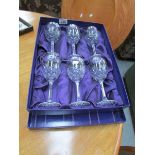 A boxed set of 6 Edinburgh crystal wine glasses