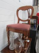 A mahogany dining chair