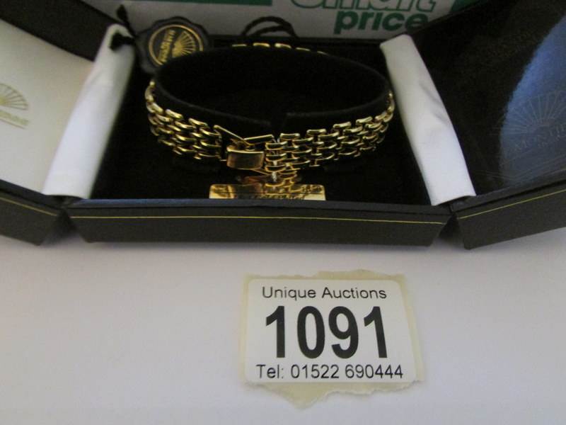 A mixed lot of costume jewellery including 18ct gold plated gate bracelet, brooches, - Image 2 of 4