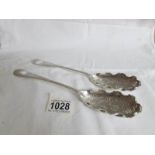 A pair of very decorative English silver plated spoons