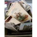 A box of in excess of 250 assorted postcards