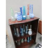 Approximately 20 hand made glass vases