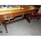 A carved oak desk