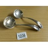 2 silver sauce ladles, hall marked Sheffield 1908, maker H A,