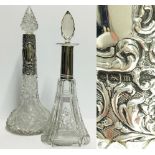 2 silver topped scent bottles