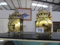 2 brass lantern clocks