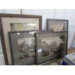 4 framed and glazed prints