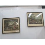 A pair of framed and glazed prints entitled 'The Dairy Farm' and 'The Shepherds'