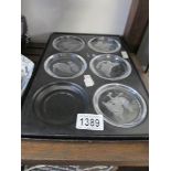 5 Belgian Val Saint Lambert pin trays