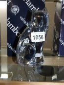 A boxed Belgian Val Saint Lambert signed glass 'Reynard the Fox'