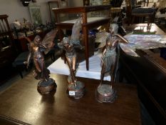 3 large 'Enchanted Fairies' figures, (1 a/f,