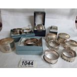 12 silver napkin rings,