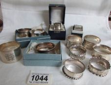 12 silver napkin rings,