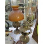 3 Aladdin oil lamps (one with shade)