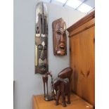 2 wooden tribal masks,