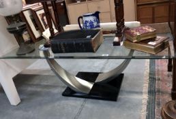 A modern glass table