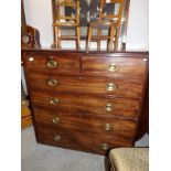 An oak 2 over 4 chest of drawers