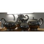 A 4 piece silver plated tea set