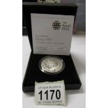 A 2009 Henry VIII £5 piedfort silver proof coin,