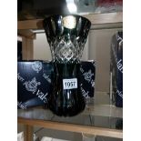A boxed Belgian Val Saint Lambert signed glass vase