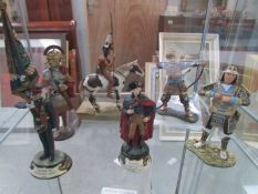 6 lead hand painted military figures, some a/f,