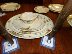 24 pieces of Royal Doulton 'Peach' pattern art deco dinner ware
