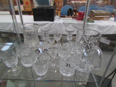 A mixed lot of glass ware including cut glass