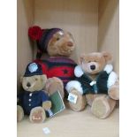 3 Harrod's teddy bears and a jig saw puzzle of bears tea party