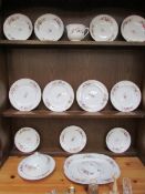 14 pieces of floral breakfast china