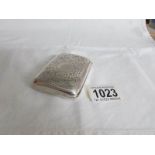 A silver cigarette case hall marked Birmingham 1922