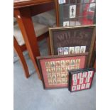 A quantity of framed and glazed cigarette cards