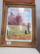 A waxed pine mounted 'The Gamekeeper' tin pub sign