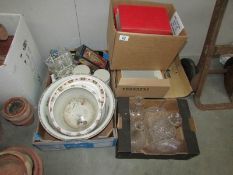 A mixed lot including china, glass , books,