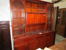 A mahogany effect wall unit