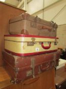 3 vintage suitcases