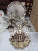 2 silver plate trays,