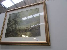 A framed and glazed print