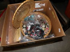A box of sewing items