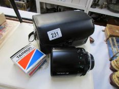A cased Tamrun SP 500mm F8 CF Macr Catodioptric Lens
