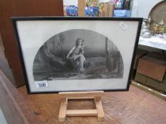 A framed and glazed engraving entitled 'Ophelia',