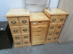 3 pine office chests